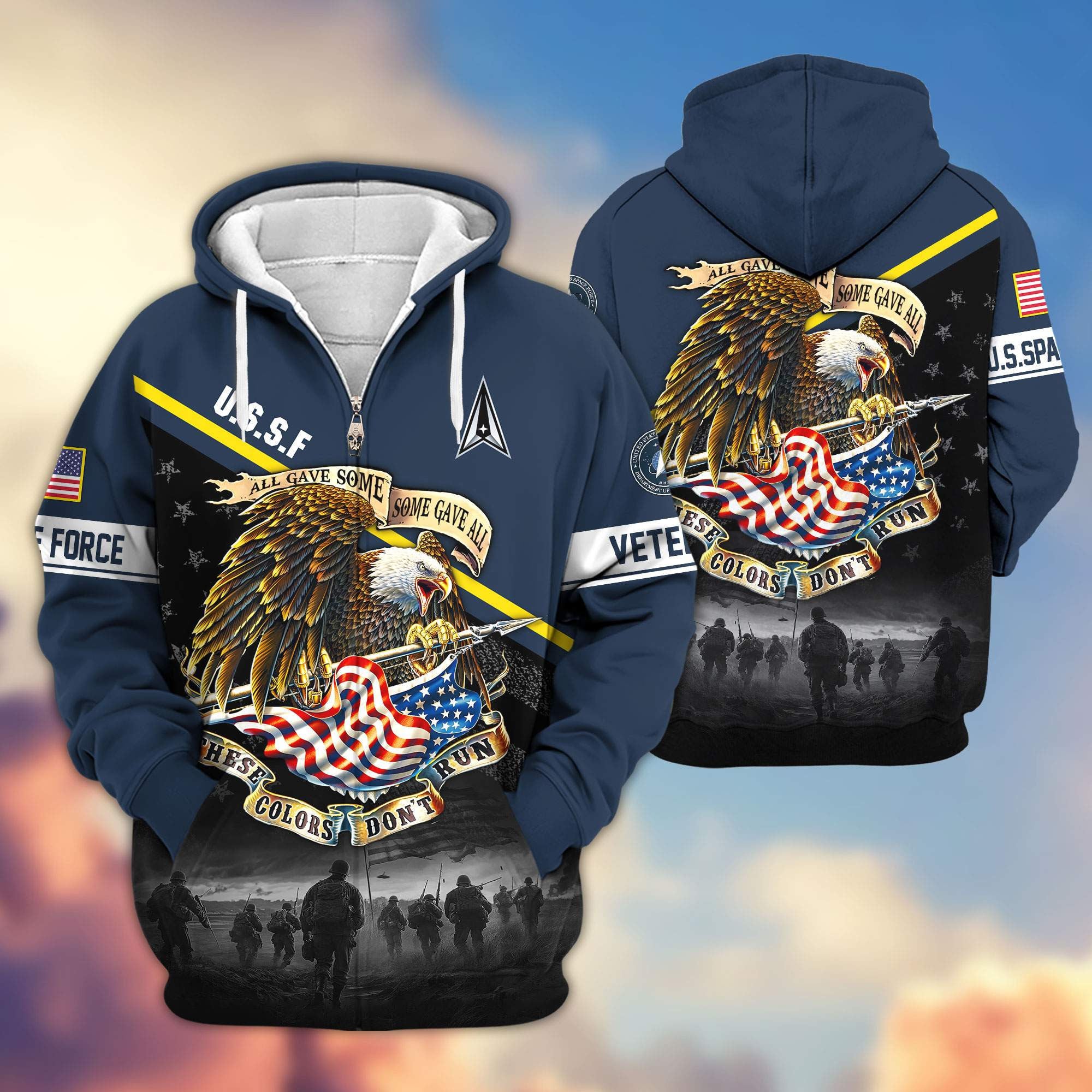 Premium US Veterans Zip Hoodie, Gifts For US Veterans