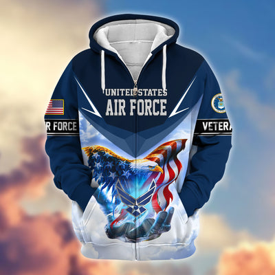 Premium US Veterans Zip Hoodie, Gifts For US Veterans