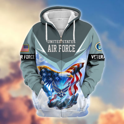 Premium US Veterans Zip Hoodie, Gifts For US Veterans