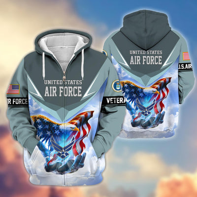 Premium US Veterans Zip Hoodie, Gifts For US Veterans
