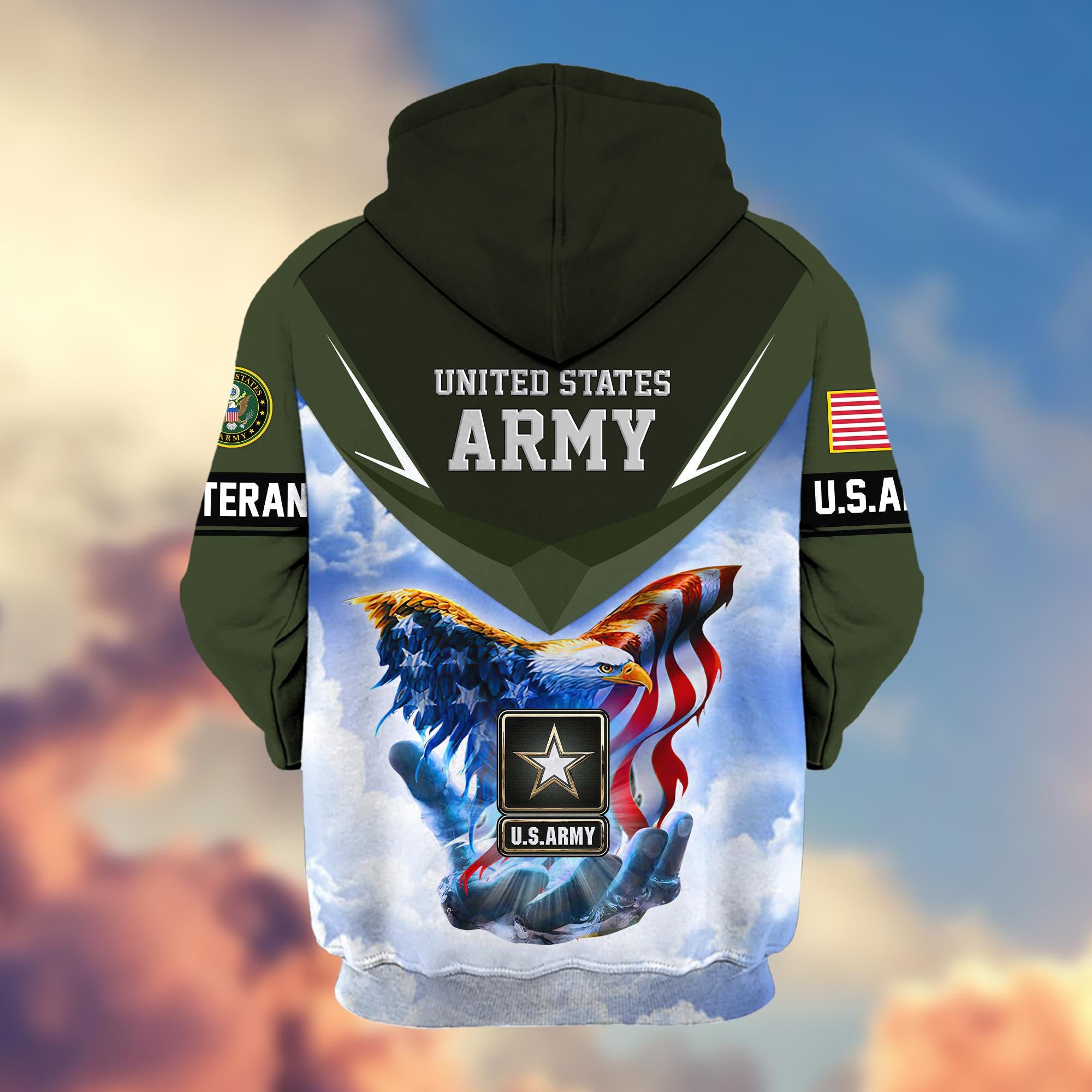 Premium US Veterans Zip Hoodie, Gifts For US Veterans