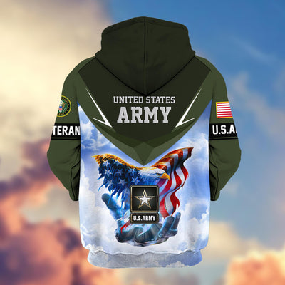 Premium US Veterans Zip Hoodie, Gifts For US Veterans