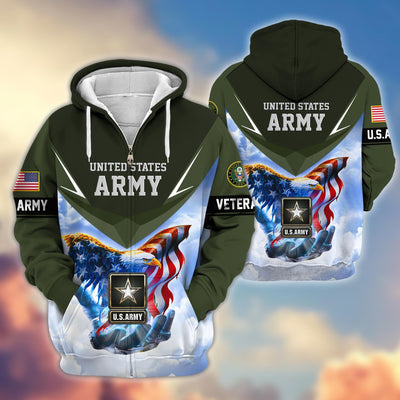 Premium US Veterans Zip Hoodie, Gifts For US Veterans