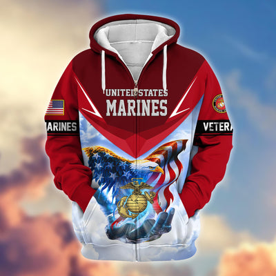 Premium US Veterans Zip Hoodie, Gifts For US Veterans