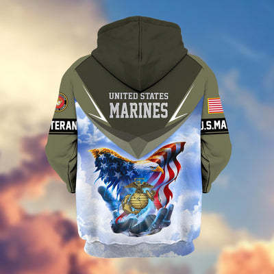 Premium US Veterans Zip Hoodie, Gifts For US Veterans