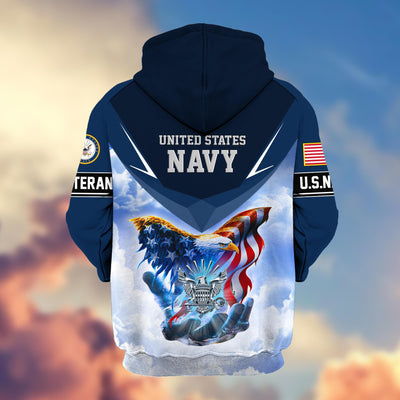 Premium US Veterans Zip Hoodie, Gifts For US Veterans