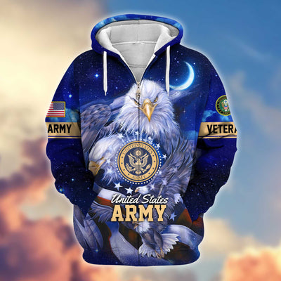 Premium US Veterans Zip Hoodie, Gifts For US Veterans