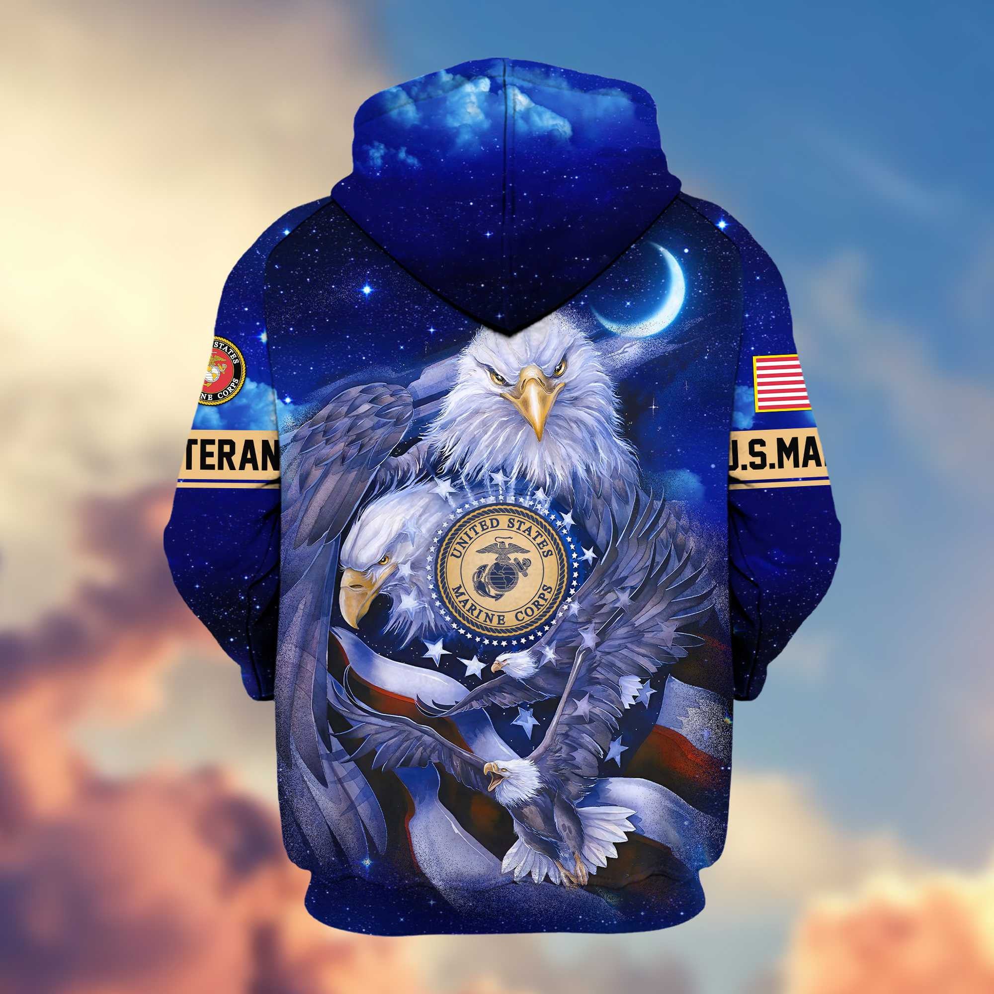 Premium US Veterans Zip Hoodie, Gifts For US Veterans