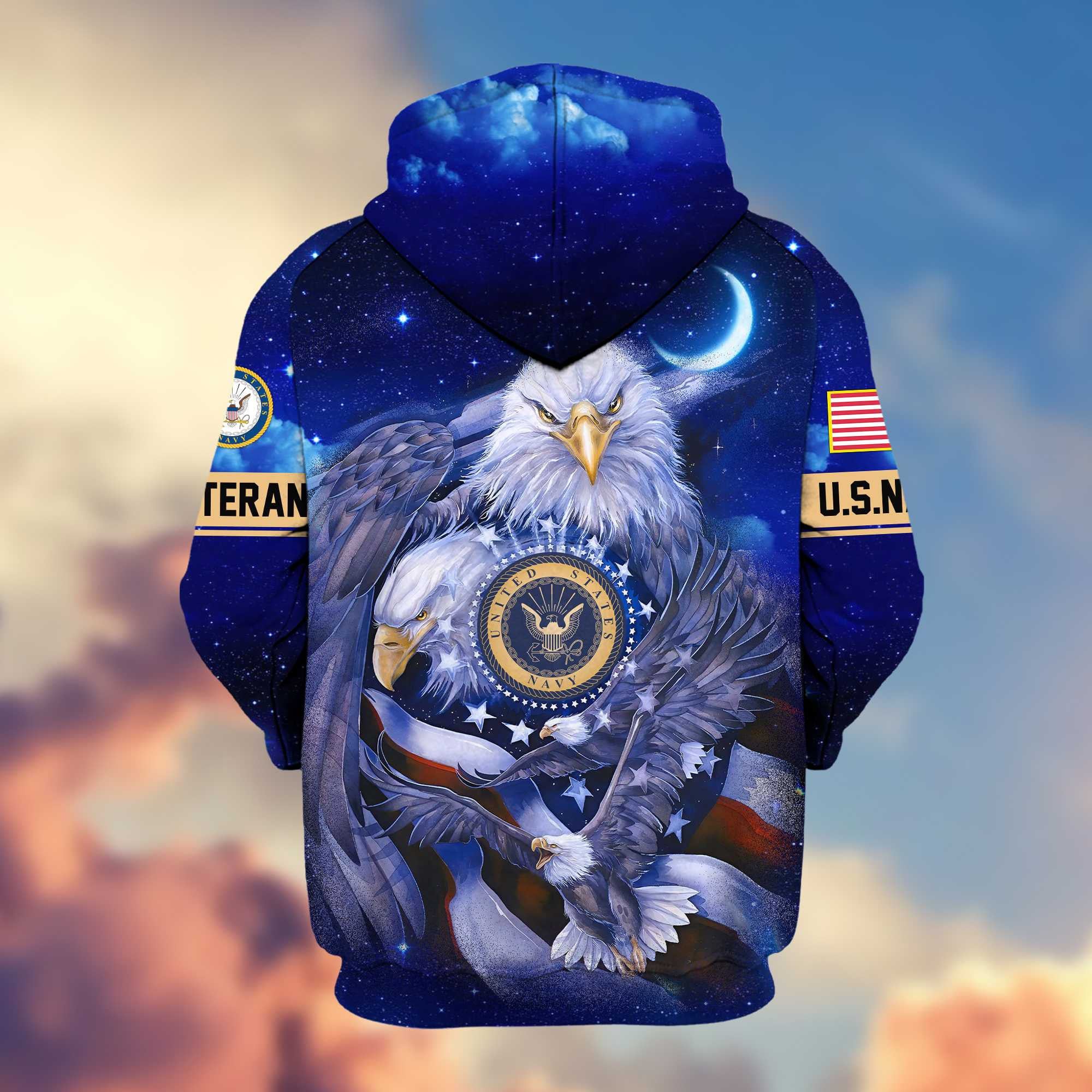 Premium US Veterans Zip Hoodie, Gifts For US Veterans
