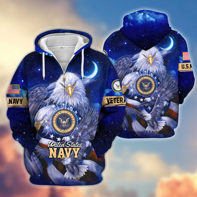 Premium US Veterans Zip Hoodie, Gifts For US Veterans