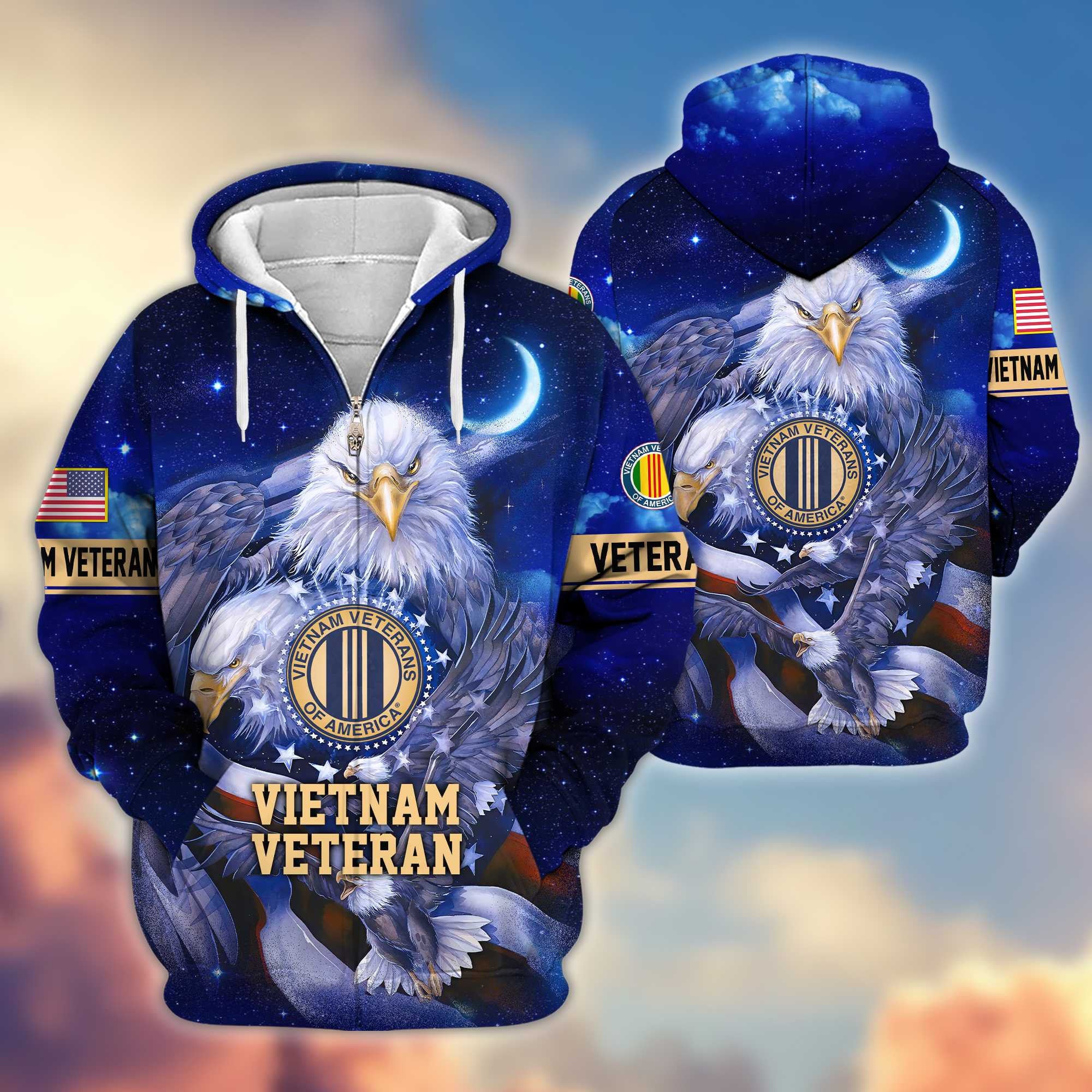 Premium US Veterans Zip Hoodie, Gifts For US Veterans