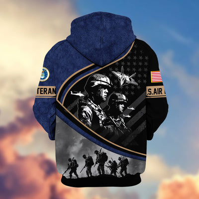 Premium Honoring All Who Served US Veterans Zip Hoodie, Gifts For US Veterans
