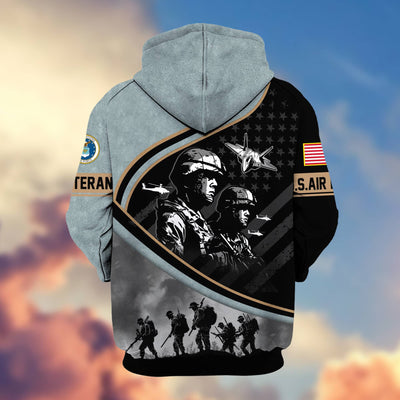 Premium Honoring All Who Served US Veterans Zip Hoodie, Gifts For US Veterans
