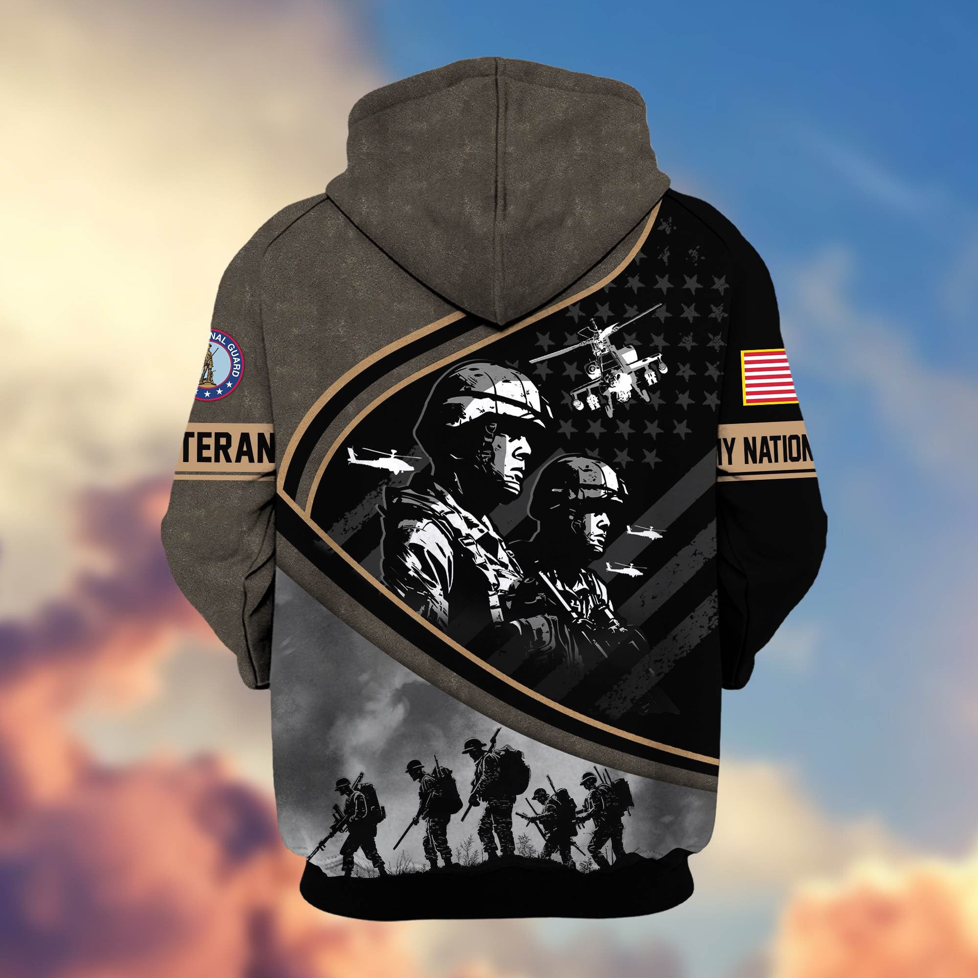 Premium Honoring All Who Served US Veterans Zip Hoodie, Gifts For US Veterans