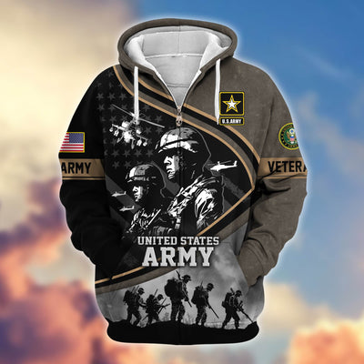 Premium Honoring All Who Served US Veterans Zip Hoodie, Gifts For US Veterans