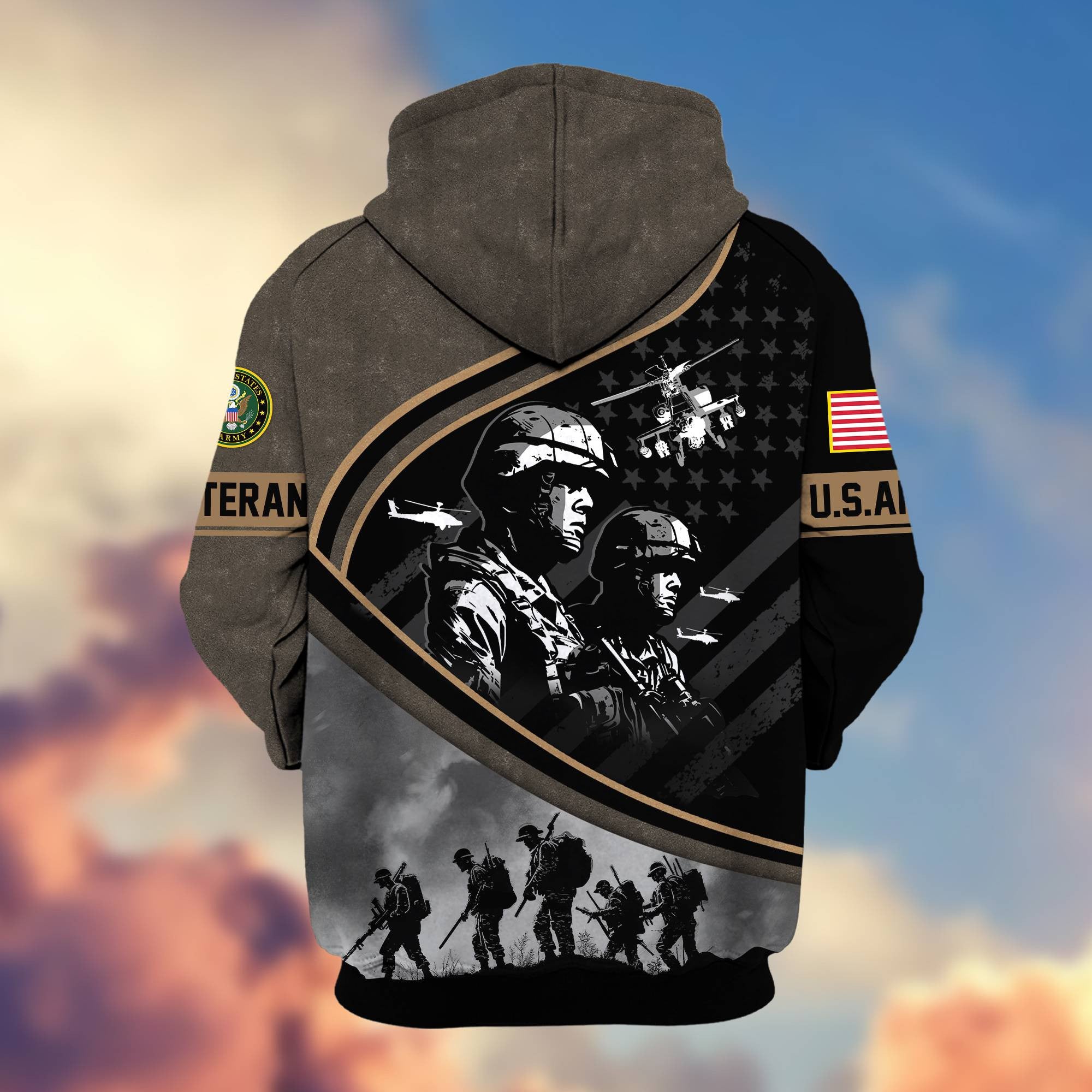 Premium Honoring All Who Served US Veterans Zip Hoodie, Gifts For US Veterans