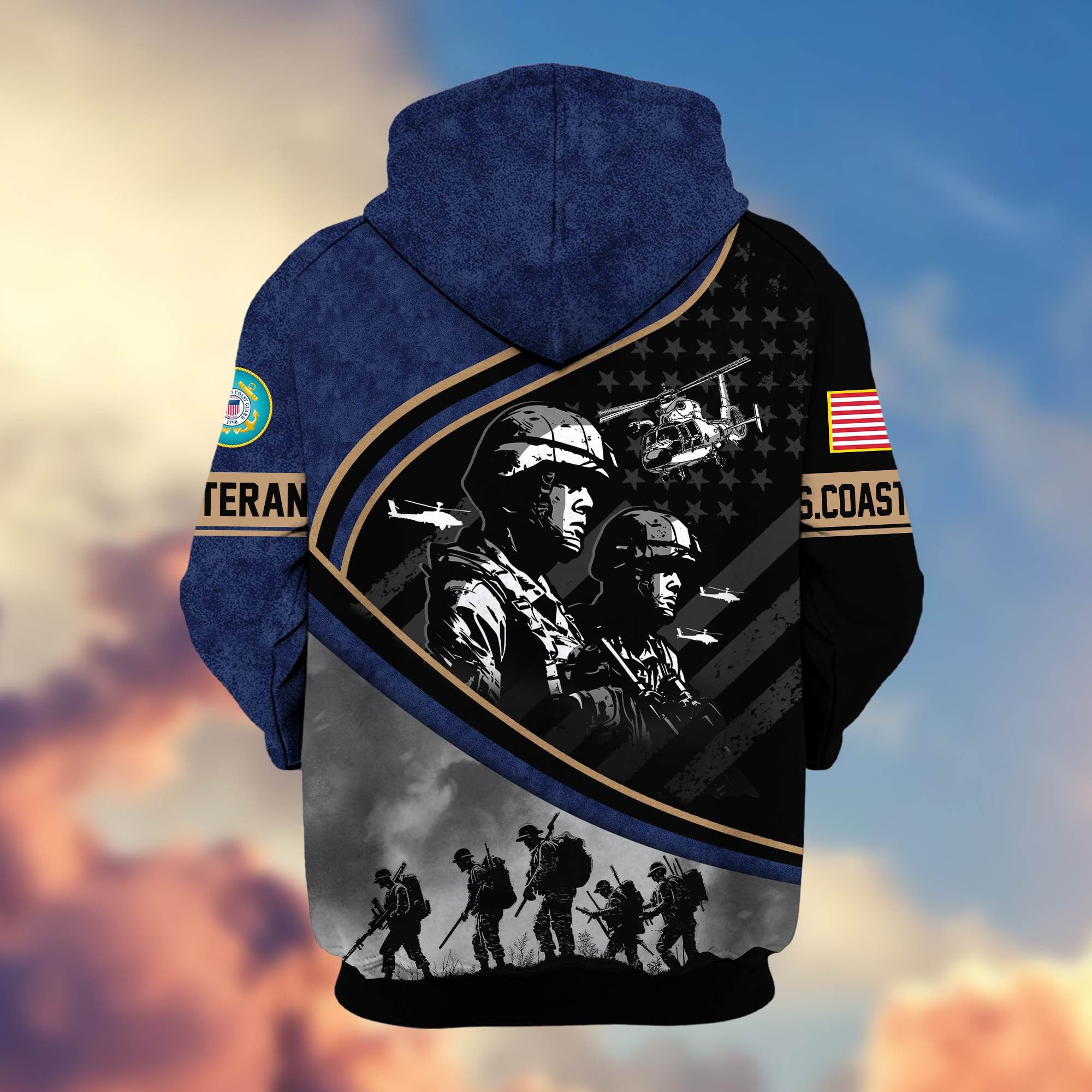 Premium Honoring All Who Served US Veterans Zip Hoodie, Gifts For US Veterans