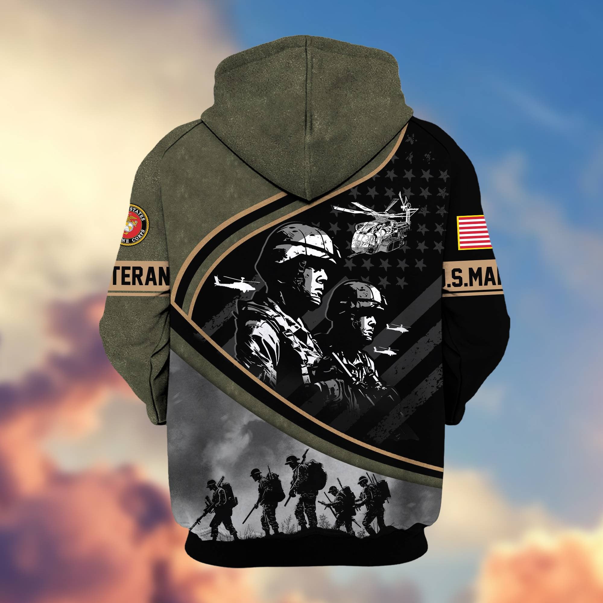 Premium Honoring All Who Served US Veterans Zip Hoodie, Gifts For US Veterans