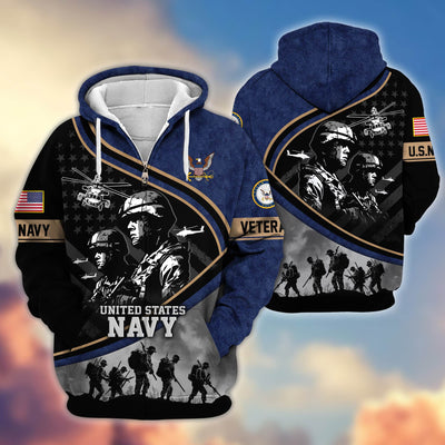 Premium Honoring All Who Served US Veterans Zip Hoodie, Gifts For US Veterans