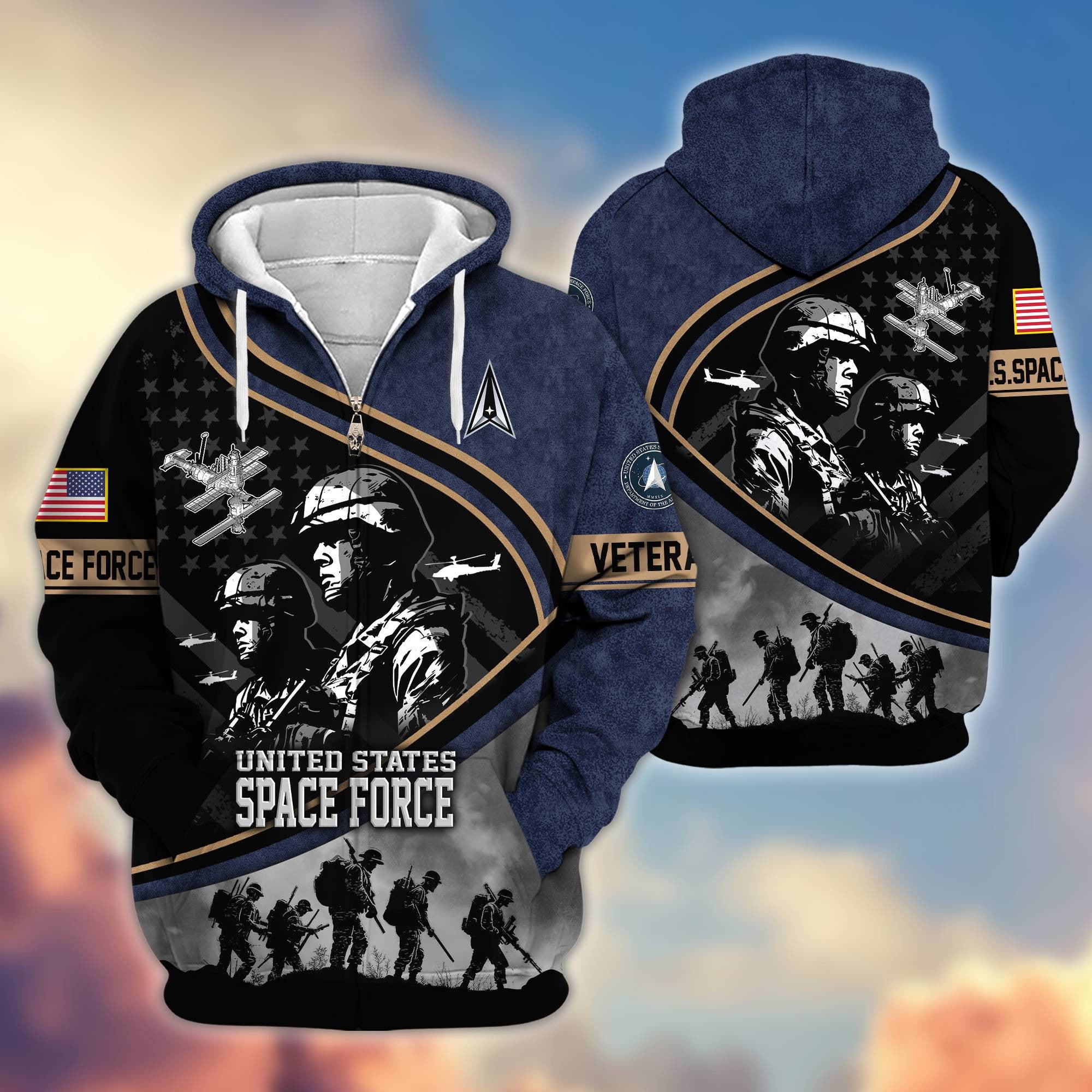 Premium Honoring All Who Served US Veterans Zip Hoodie, Gifts For US Veterans