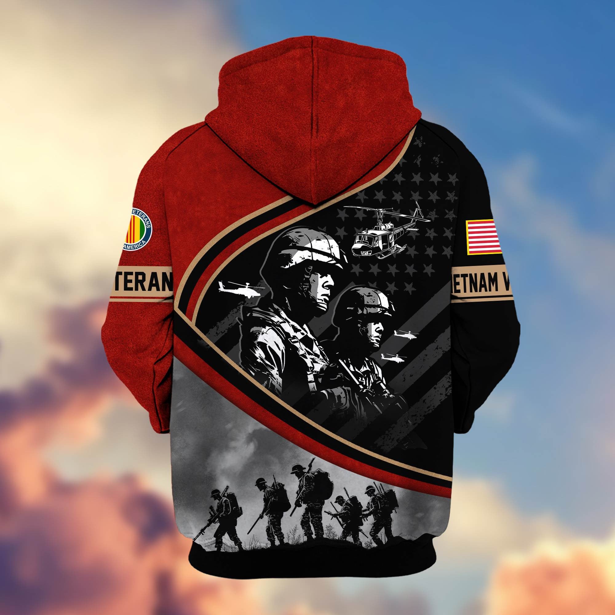 Premium Honoring All Who Served US Veterans Zip Hoodie, Gifts For US Veterans