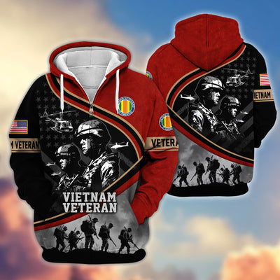 Premium Honoring All Who Served US Veterans Zip Hoodie, Gifts For US Veterans