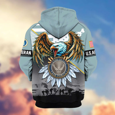 Premium Proudly Served US Veterans Zip Hoodie, Gifts For US Veterans