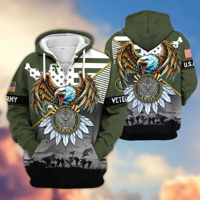 Premium Proudly Served US Veterans Zip Hoodie, Gifts For US Veterans