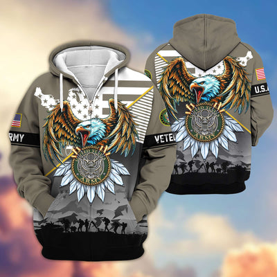 Premium Proudly Served US Veterans Zip Hoodie, Gifts For US Veterans