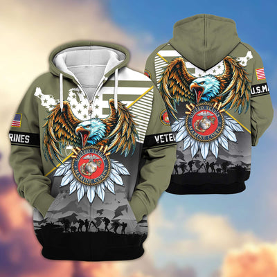 Premium Proudly Served US Veterans Zip Hoodie, Gifts For US Veterans