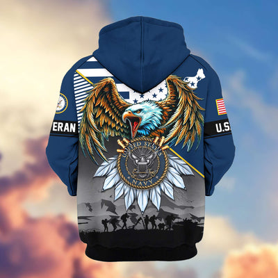 Premium Proudly Served US Veterans Zip Hoodie, Gifts For US Veterans