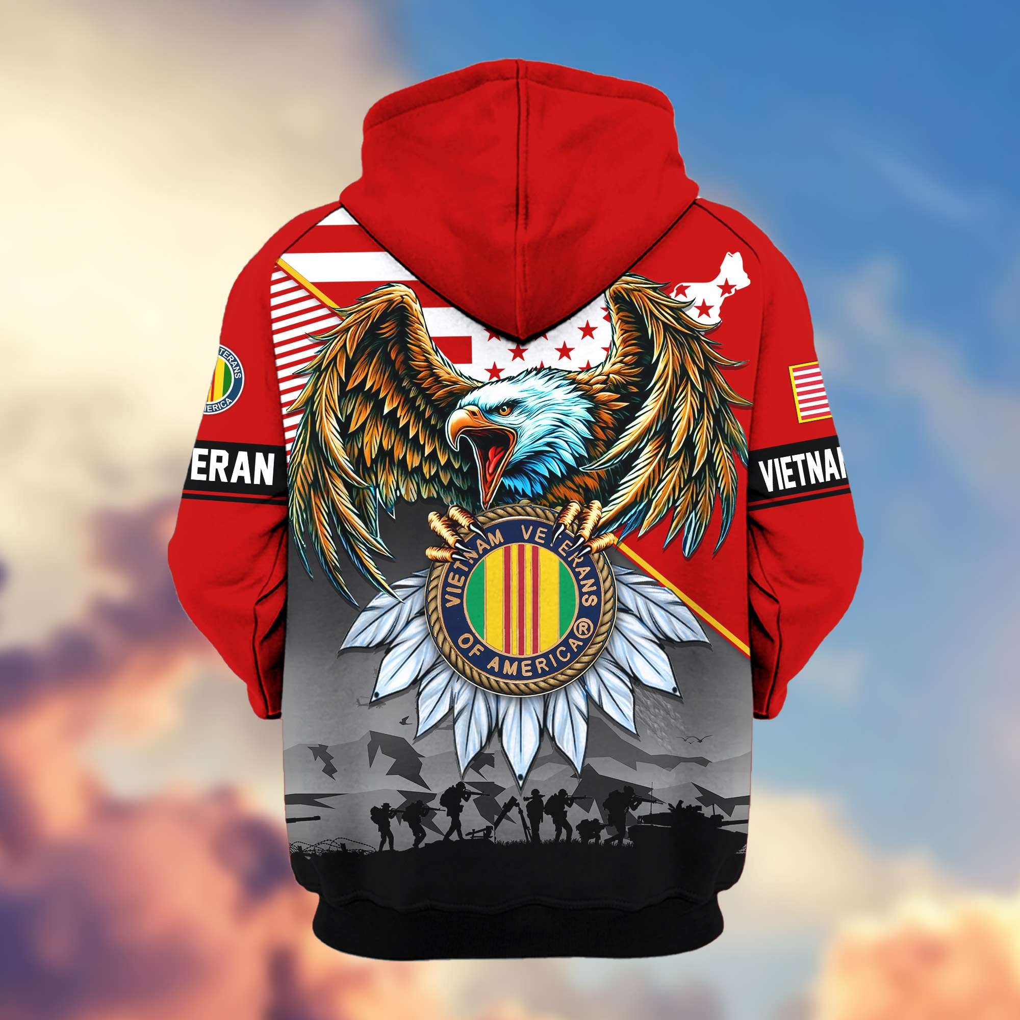 Premium Proudly Served US Veterans Zip Hoodie, Gifts For US Veterans