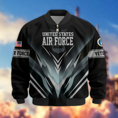Premium Respect The Flag US Veterans Bomber Jacket, Gifts For US Veterans