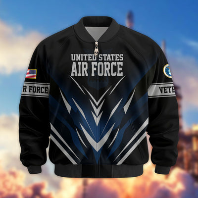 Premium Respect The Flag US Veterans Bomber Jacket, Gifts For US Veterans