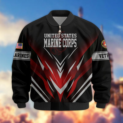 Premium Respect The Flag US Veterans Bomber Jacket, Gifts For US Veterans