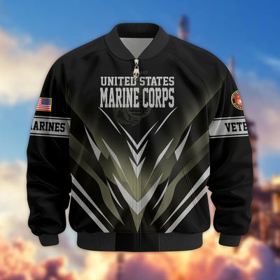 Premium Respect The Flag US Veterans Bomber Jacket, Gifts For US Veterans
