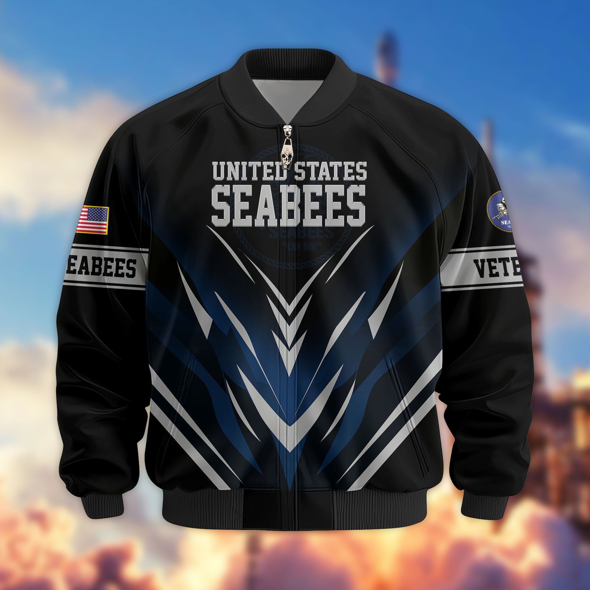 Premium Respect The Flag US Veterans Bomber Jacket, Gifts For US Veterans