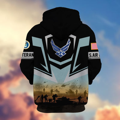 Premium Proudly Served US Veterans Zip Hoodie, Gifts For US Veterans