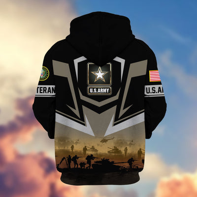 Premium Proudly Served US Veterans Zip Hoodie, Gifts For US Veterans