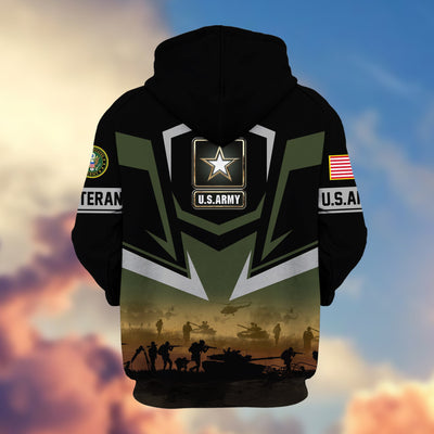 Premium Proudly Served US Veterans Zip Hoodie, Gifts For US Veterans