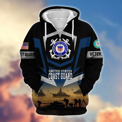 Premium Proudly Served US Veterans Zip Hoodie, Gifts For US Veterans