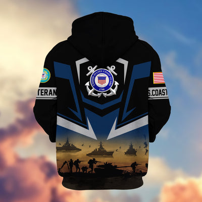 Premium Proudly Served US Veterans Zip Hoodie, Gifts For US Veterans