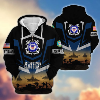 Premium Proudly Served US Veterans Zip Hoodie, Gifts For US Veterans