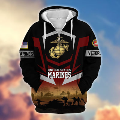 Premium Proudly Served US Veterans Zip Hoodie, Gifts For US Veterans