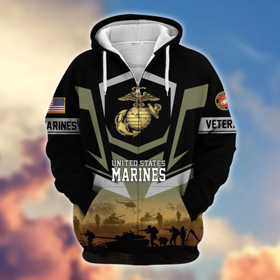 Premium Proudly Served US Veterans Zip Hoodie, Gifts For US Veterans