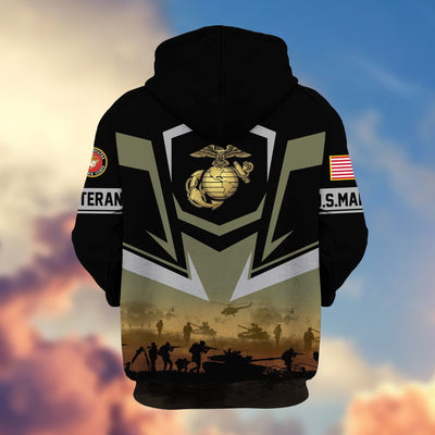 Premium Proudly Served US Veterans Zip Hoodie, Gifts For US Veterans