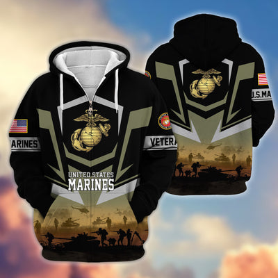 Premium Proudly Served US Veterans Zip Hoodie, Gifts For US Veterans