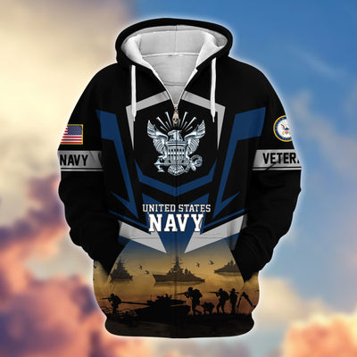 Premium Proudly Served US Veterans Zip Hoodie, Gifts For US Veterans