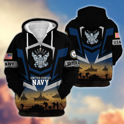 Premium Proudly Served US Veterans Zip Hoodie, Gifts For US Veterans