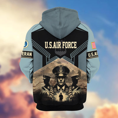 Premium Proudly Served US Veterans Zip Hoodie, Gifts For US Veterans